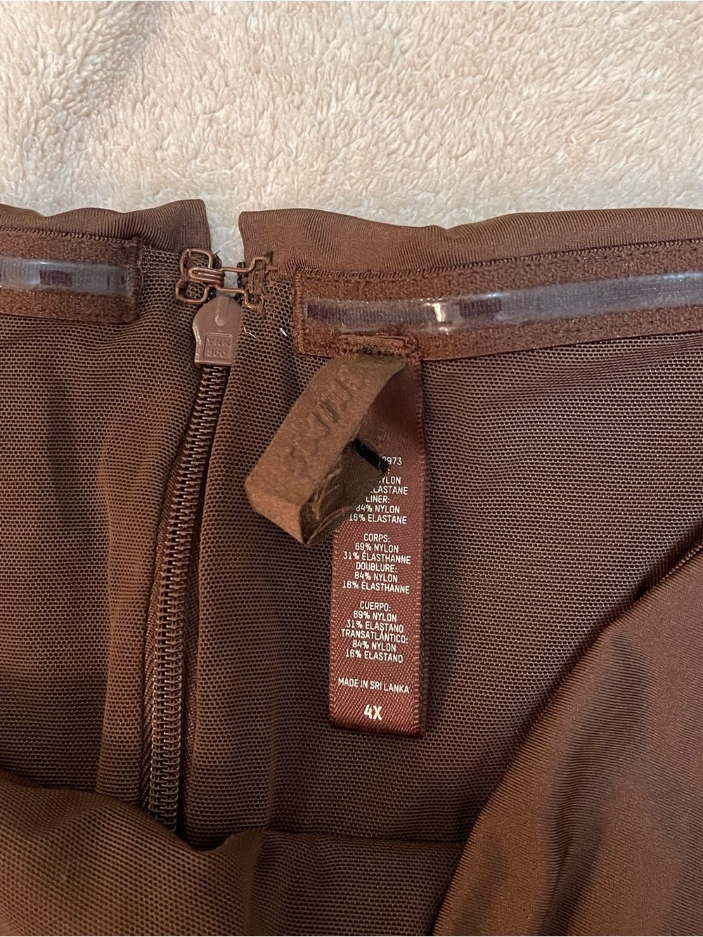 SKIMS All-In-One Strapless Jumpsuit 4X Umber Brown Shapewear Catsuit - Picture 3 of 7
